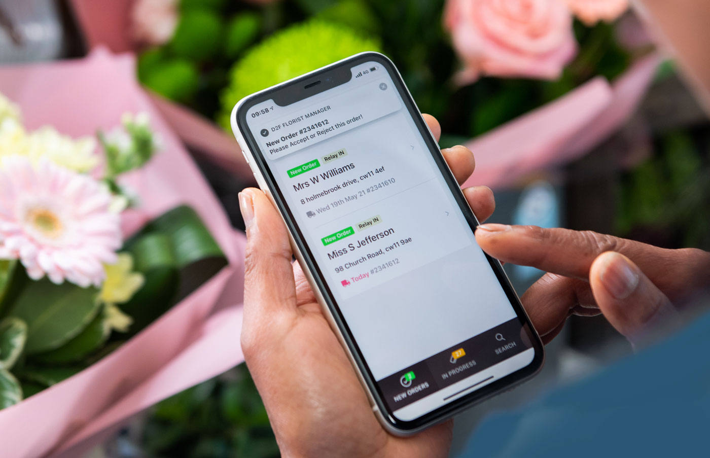 D2f Florist Manager Delivery App Screen