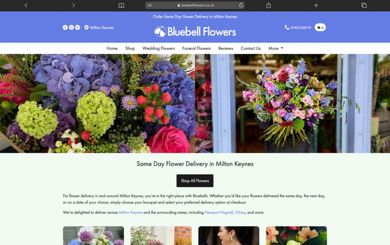 Bluebell Flowers Website