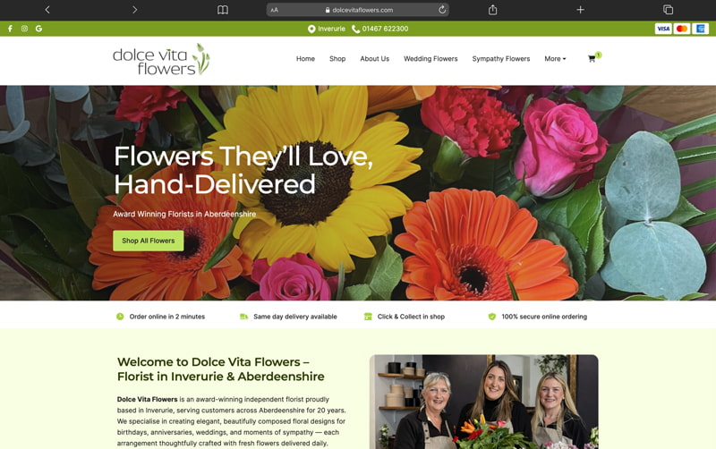 Dolce Vita Flowers Website