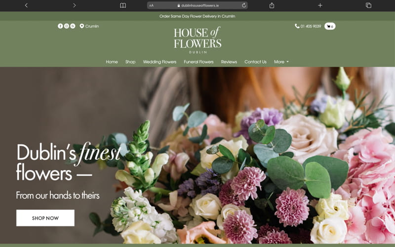 Dublin House of Flowers Website