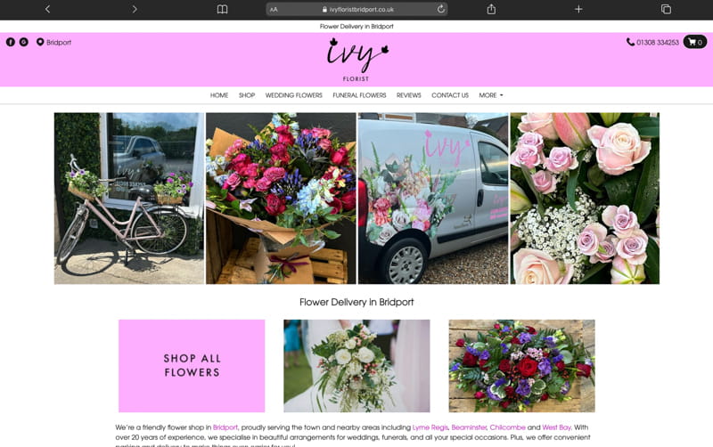 Ivy Florist Bridport Website