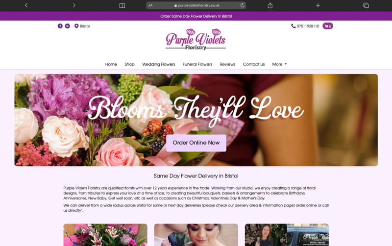 Purple Violets Floristry Website