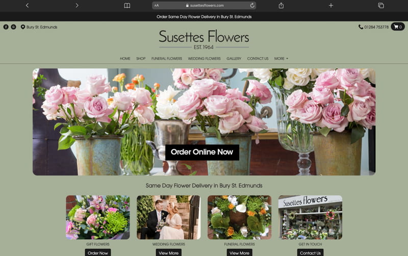 Susettes Flowers Website