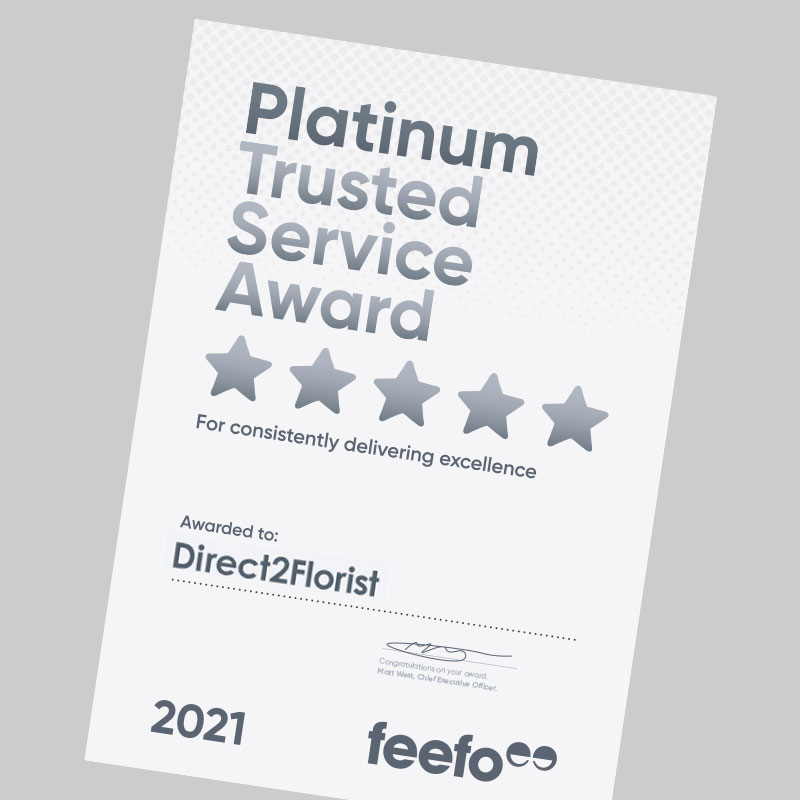 Feefo Platinum Service Award 2021