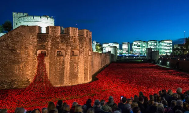 Poppy Flower Memorial at the Tower of London