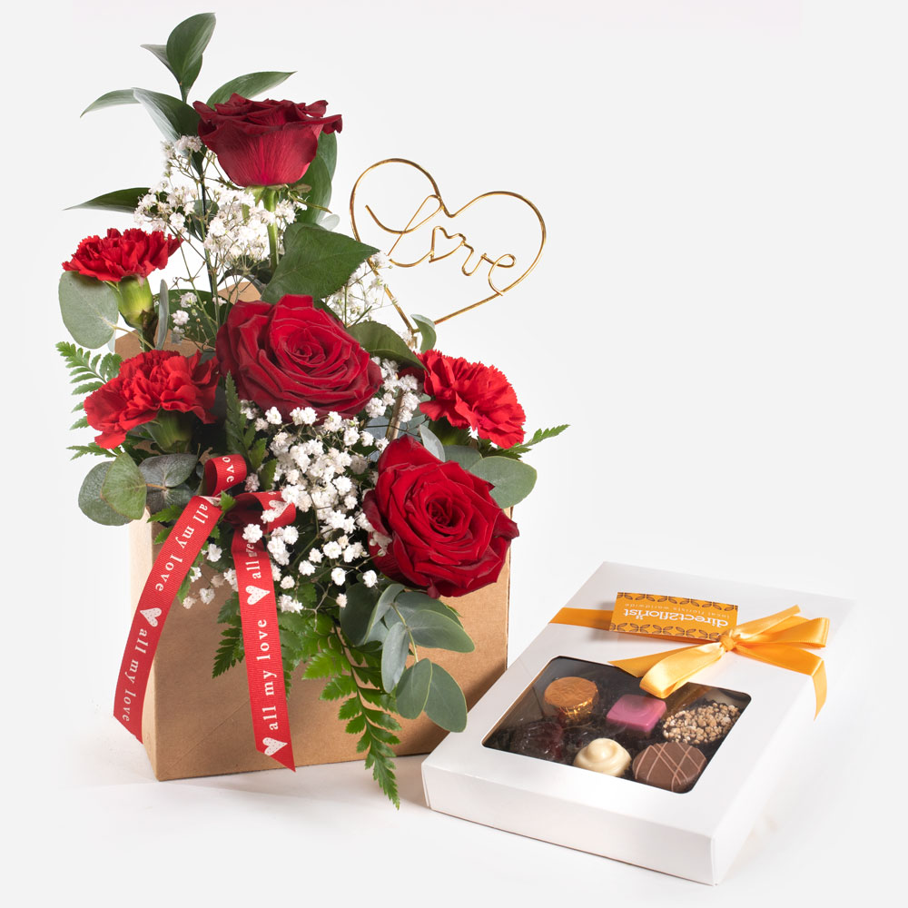  Order Love Letter with Chocs flowers