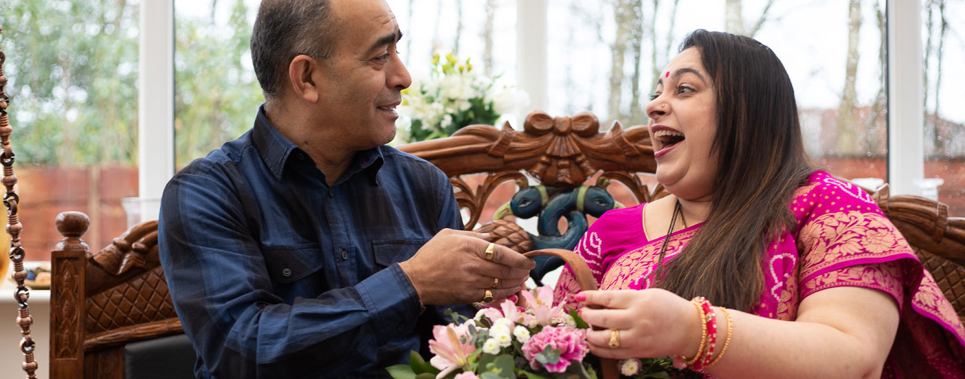 Indian Couple Celebrating Anniversary