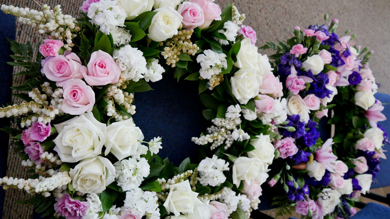 selection of funeral flowers
