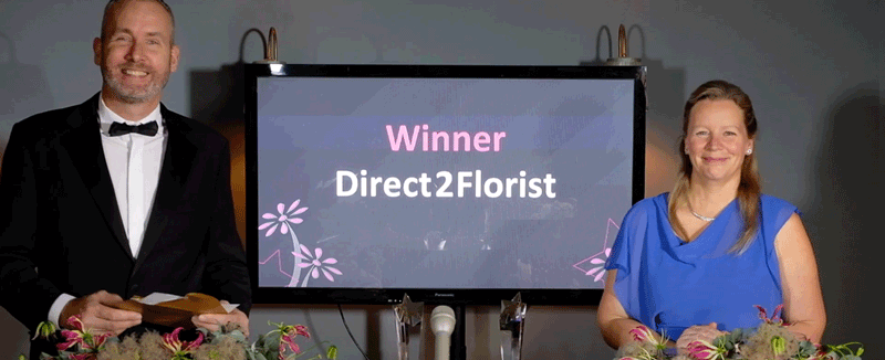 The Direct2Florist Team collecting the Award